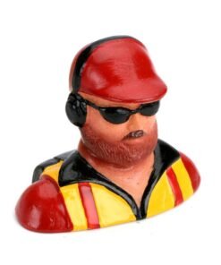 Pilot with Beard, Hat, Headphones Glasses 75x63mm