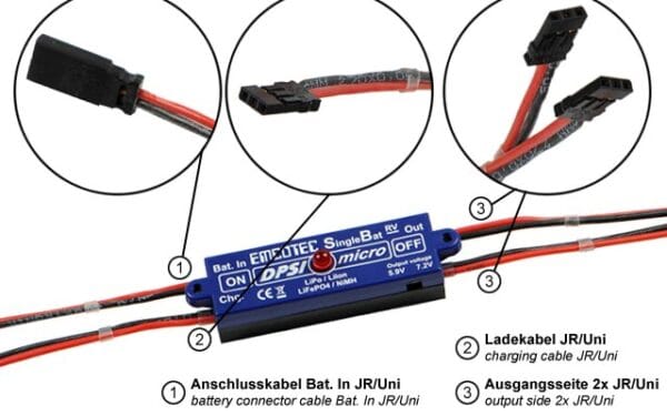 DPSI Micro SingleBat 5.9V/7.2V JR magnetic switch - Image 2