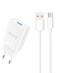 Dudao A4EU adapter 10W 110-240VAC 5VDC/2,1A USB-A inkl. kabel