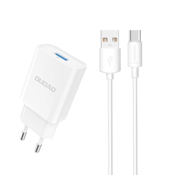 Dudao A4EU adapter 10W 110-240VAC 5VDC/2,1A USB-A inkl. kabel