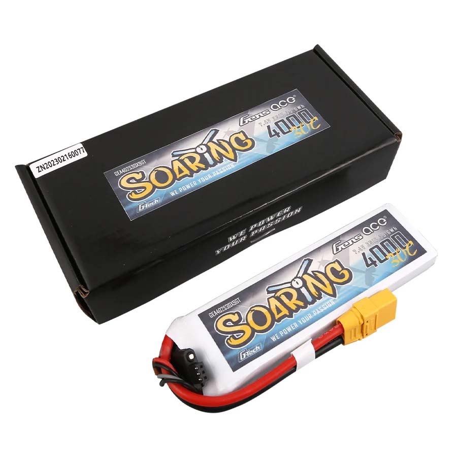 Gensace Soaring LiPo 2S 7.4V-4000-30C (XT90) 133x41.5x15.5mm 208g G-Tech - Billede 2