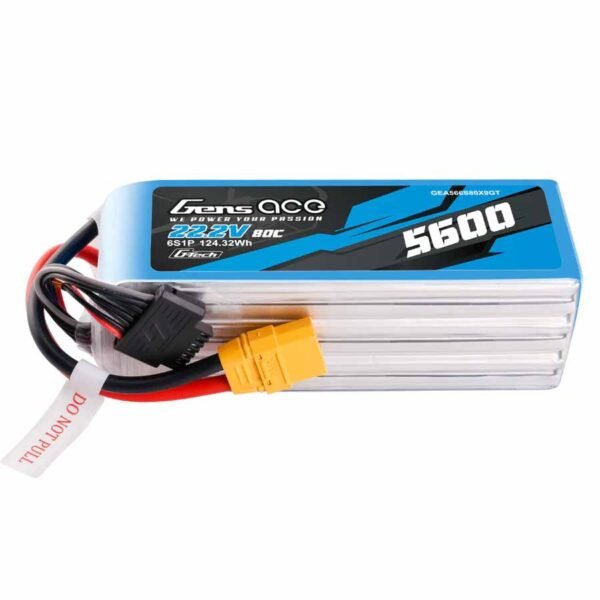 Gensace LiPo 6S 22.2V-5600-80C (XT90) 149x50.5x52mm 865g G-Tech