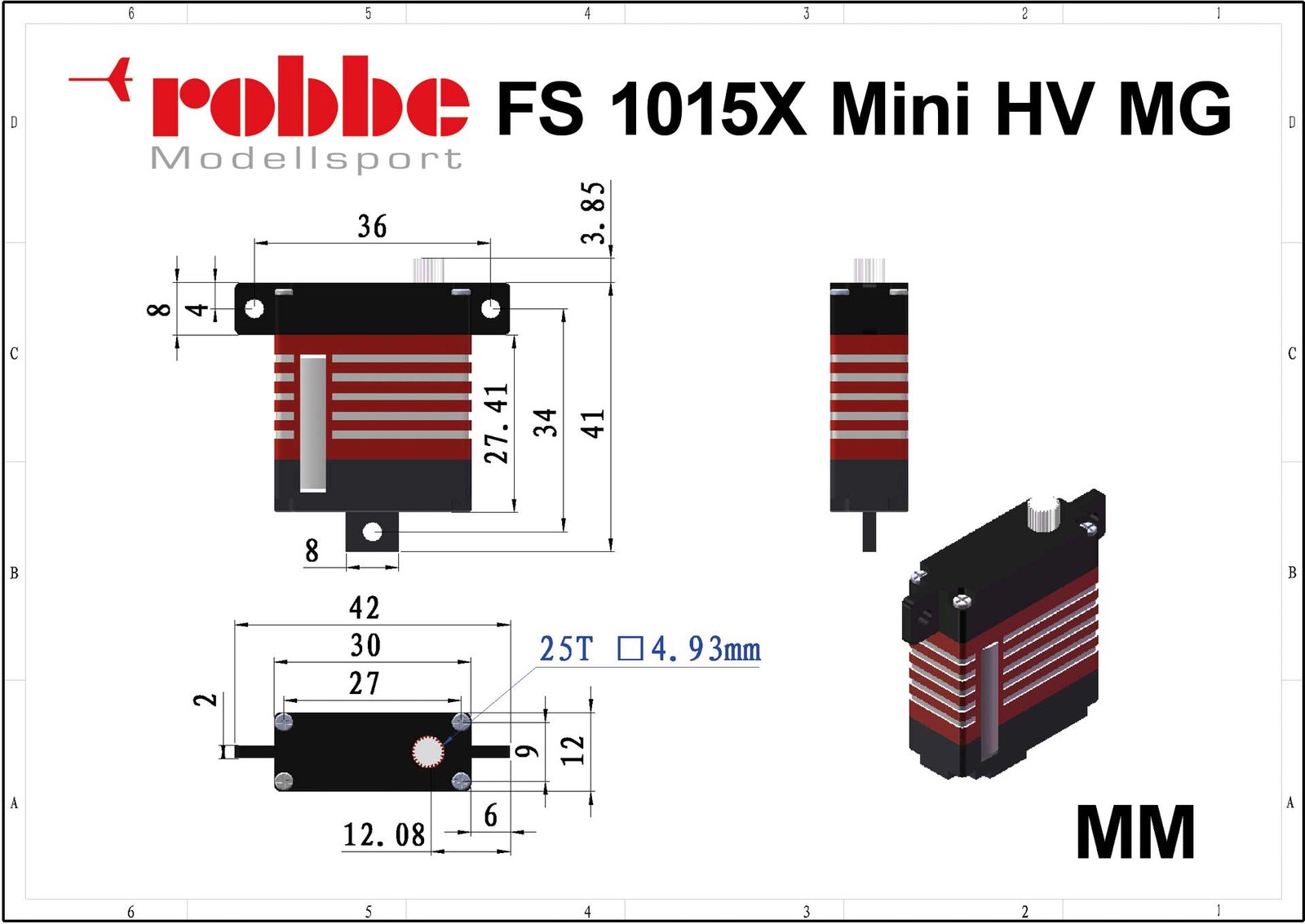 Robbe FS 1015X Mini HV MG digital servo - Billede 2